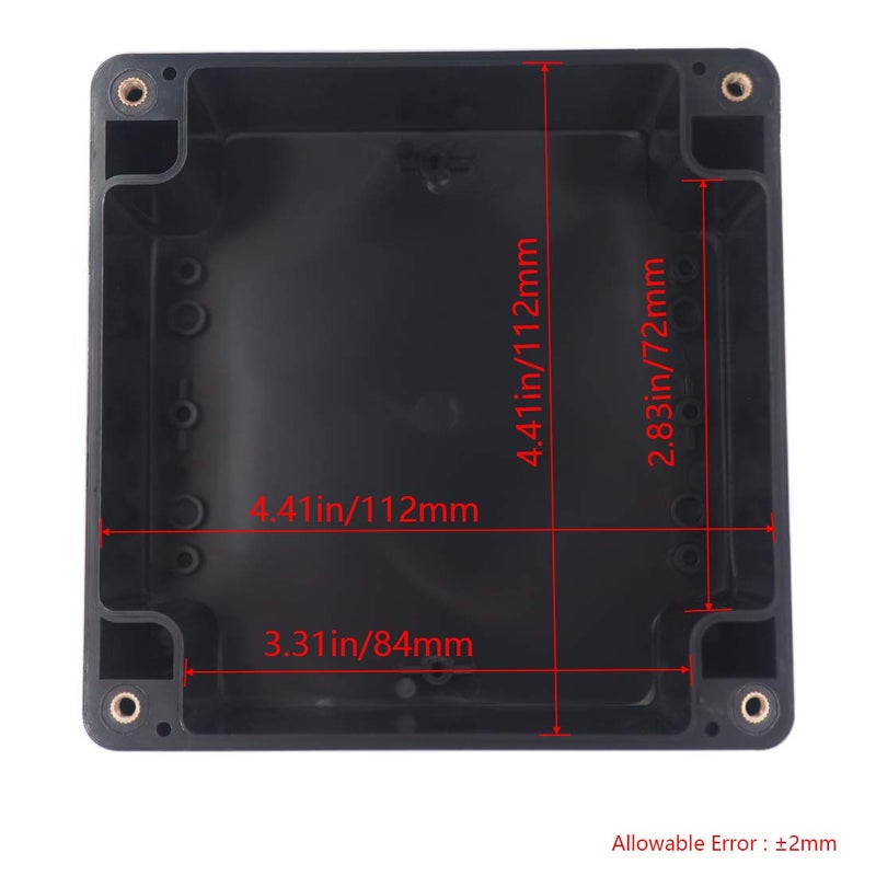 Raculety 2 Pack Project Box IP65 Waterproof Junction Box ABS Plastic Black Electrical Boxes DIY Electronic Project Case Power Enclosure 4.72"x4.72"x3.54"(120x120x90mm) - Image 3